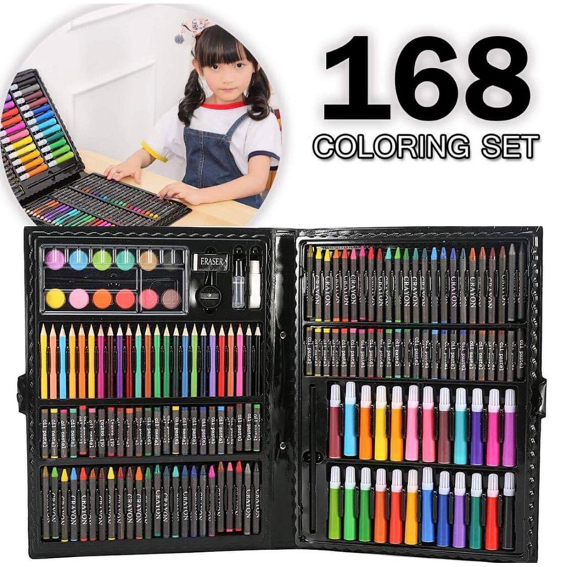 WJM168PCS coloring set gift for kids painting school supplies color ...