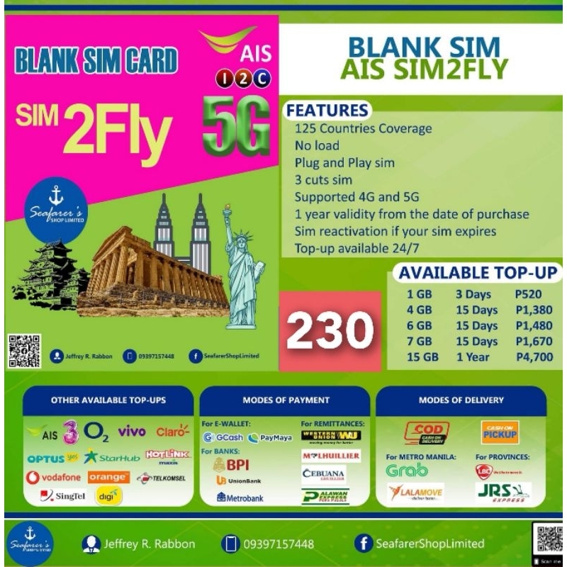 AIS SIM2FLY BLANK SIMCARDS | Shopee Philippines