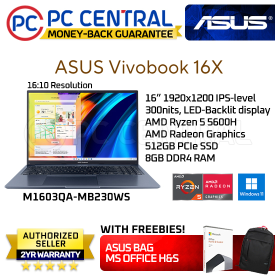 Asus Vivobook 16x (M1603qa-Mb230ws) 16" Ips Amd Ryzen 5 5600h 8gb Ram ...