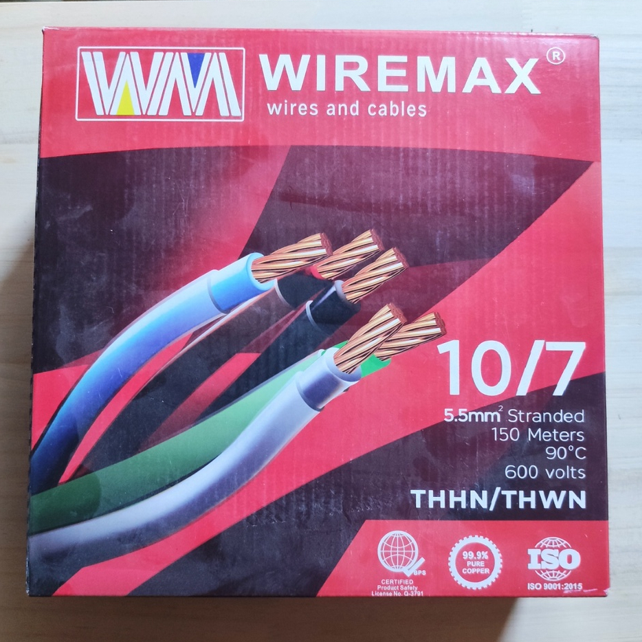 THHN WIRE WIREMAX BRAND 10/7(5.0MM) Stranded Wire 150 METERS | Shopee ...