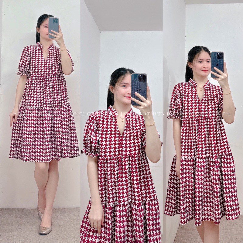 AMARAH PRINTED collar ruffled dress | Shopee Philippines