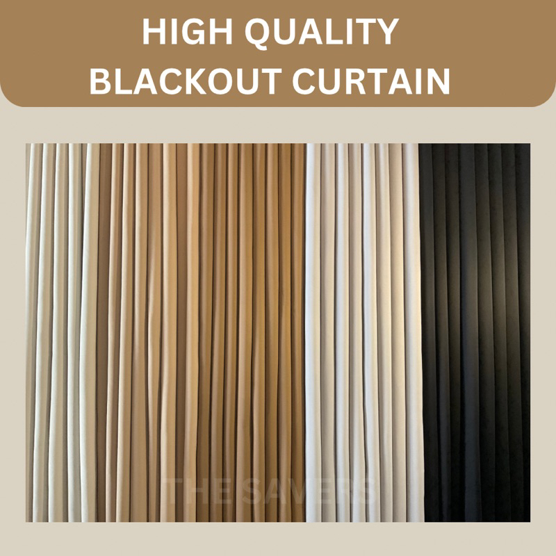 1 pc 7feet Plain / Blackout Fabric Curtain with 8 Steal Rings for ...