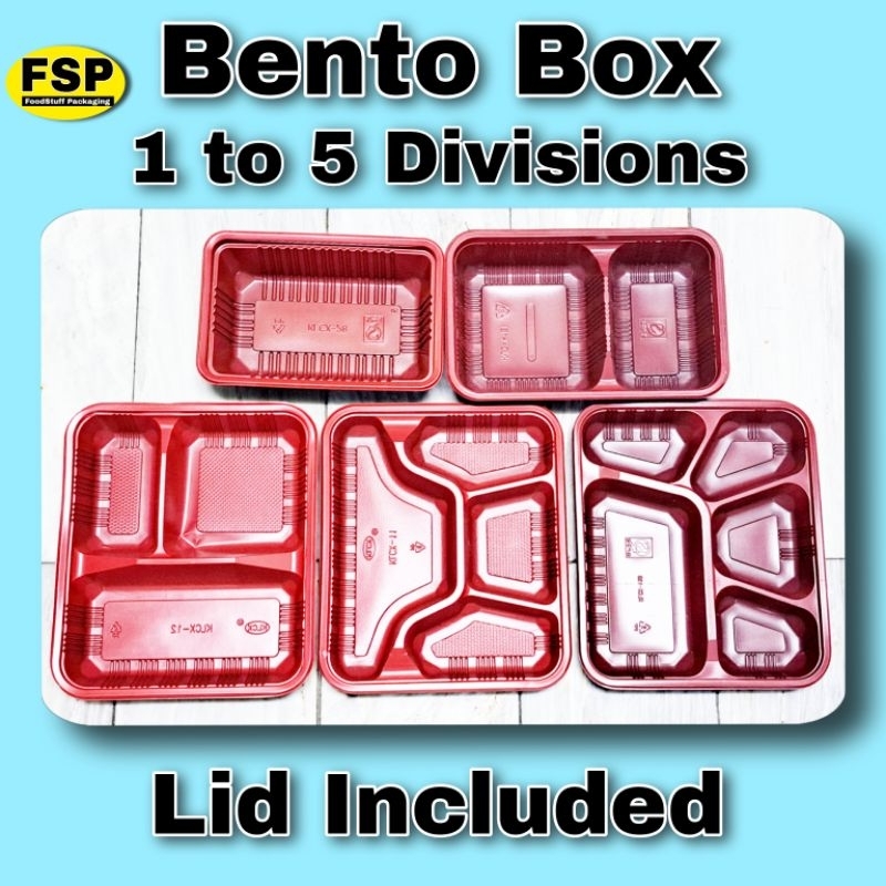 Bento Box Disposable Lunch box 12345 Division with lid Shopee