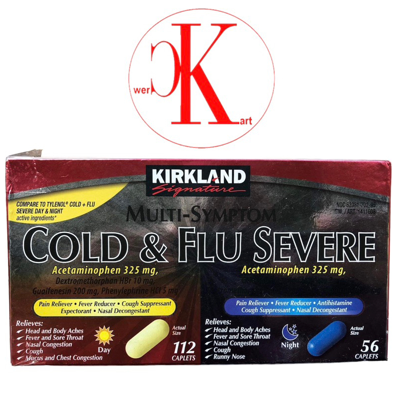 Kirkland Signature Severe Cold & Flu MultiSymptom, 168 Caplets Shopee Philippines