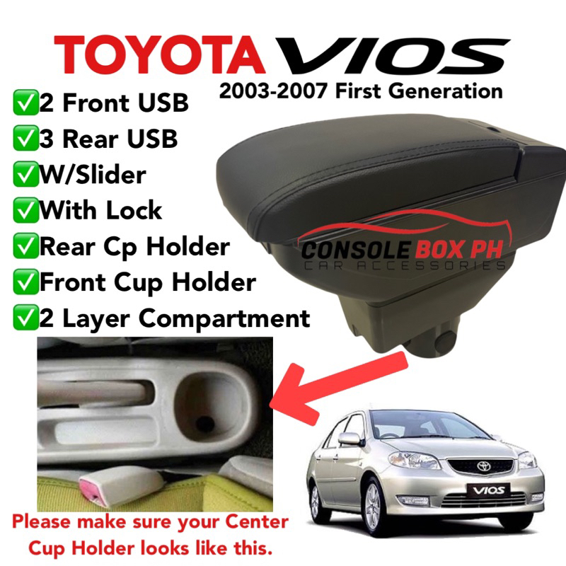 Toyota Vios 2003-2007 Armrest Console Box | Shopee Philippines