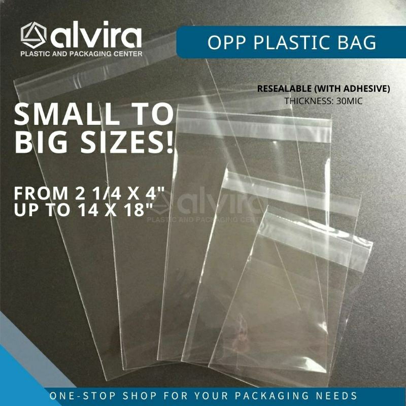 OPP Plastic Bag With Adhesive Small to Big Sizes 500/100pcs | Shopee ...