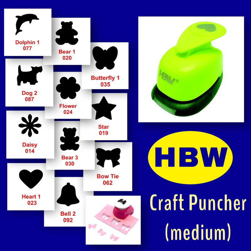 HBW Craft Puncher medium size 5/8 assorted designs per piece | Shopee ...