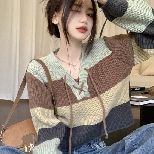 Getadme Autumn Winter Woman Korean Fashion Long Sleeve Cardigan Tops 90s Vintage Sweaters Mori Girl Square Collar Lace Spliced Knitwears