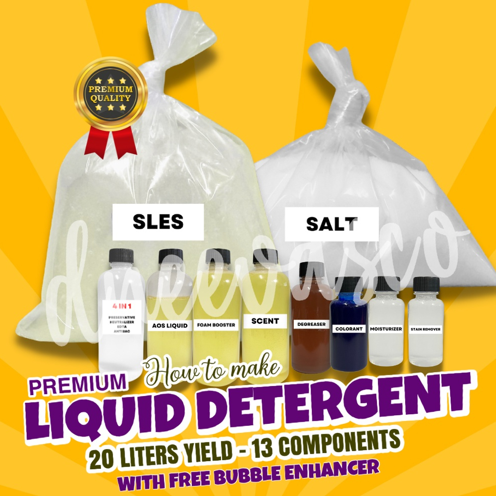 [PREMIUM] Liquid Detergent Kit 20L yield with Procedure Shopee