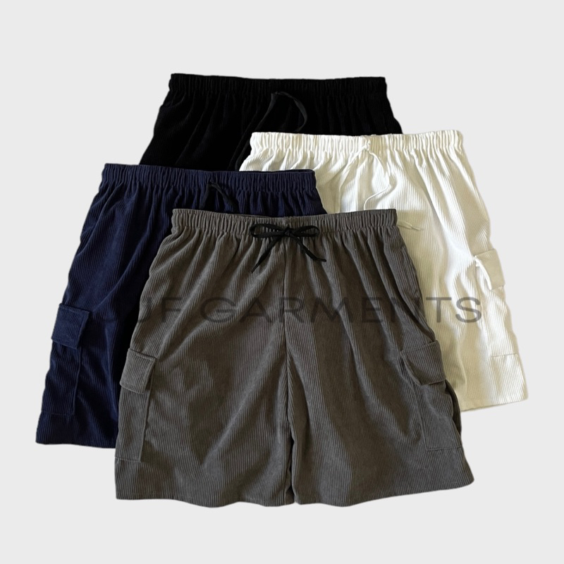Corduroy Shorts for Men Cargo Style (4 Pockets) (JJF Garments) Shopee