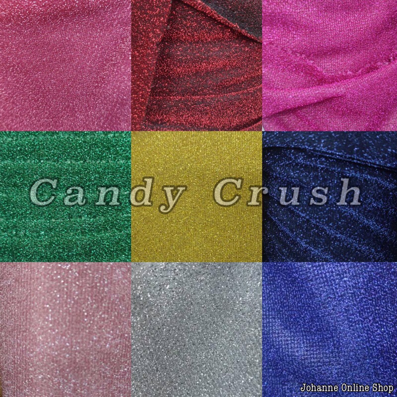CANDY CRUSH GLITTERY FABRIC! SOLD PER YARD ONLY. | Shopee Philippines