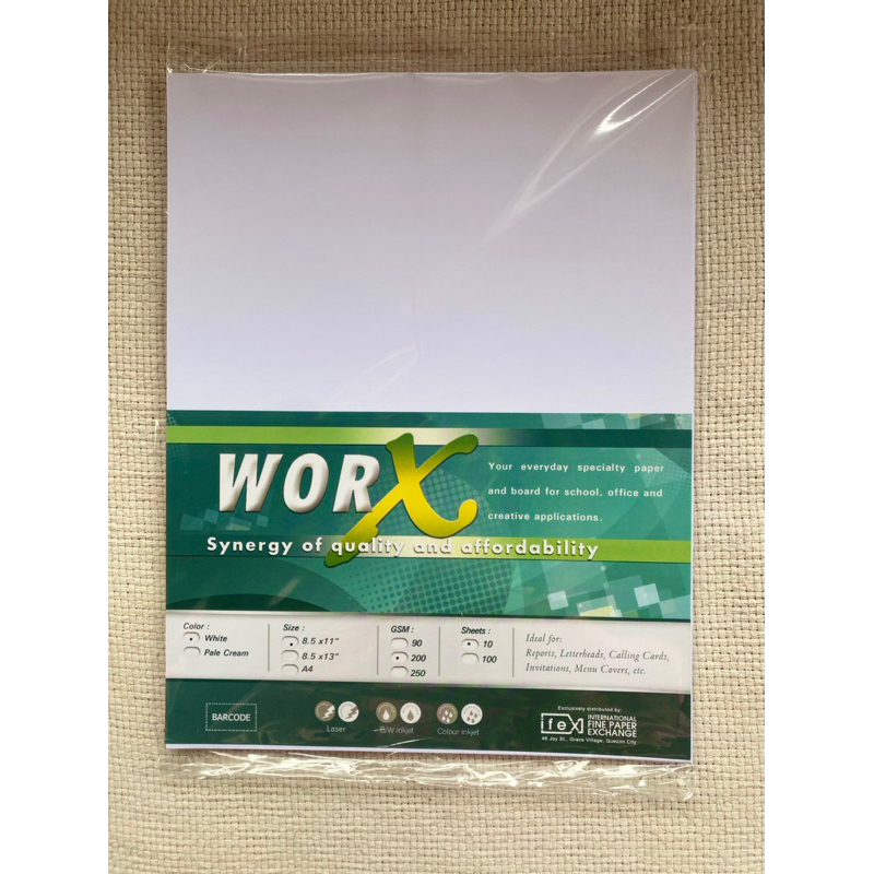 Worx Vellum Board Paper Short Size Shopee Philippines