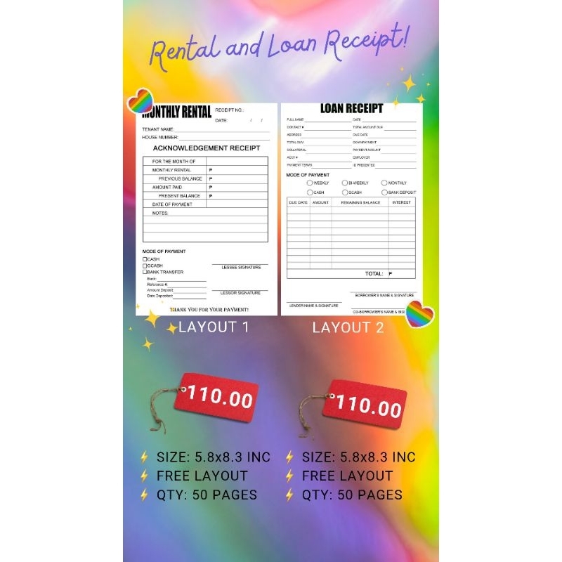 Rental and Loan Notepad Invoice | Shopee Philippines