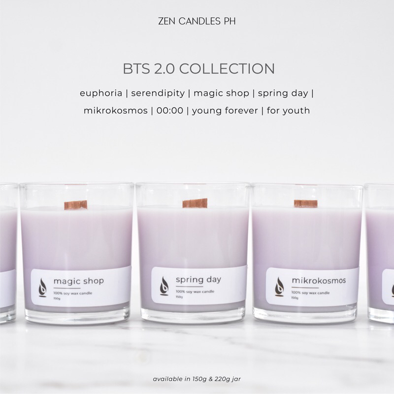 Zen Candles Ph BTS Inspired Scented Candle Shopee Philippines