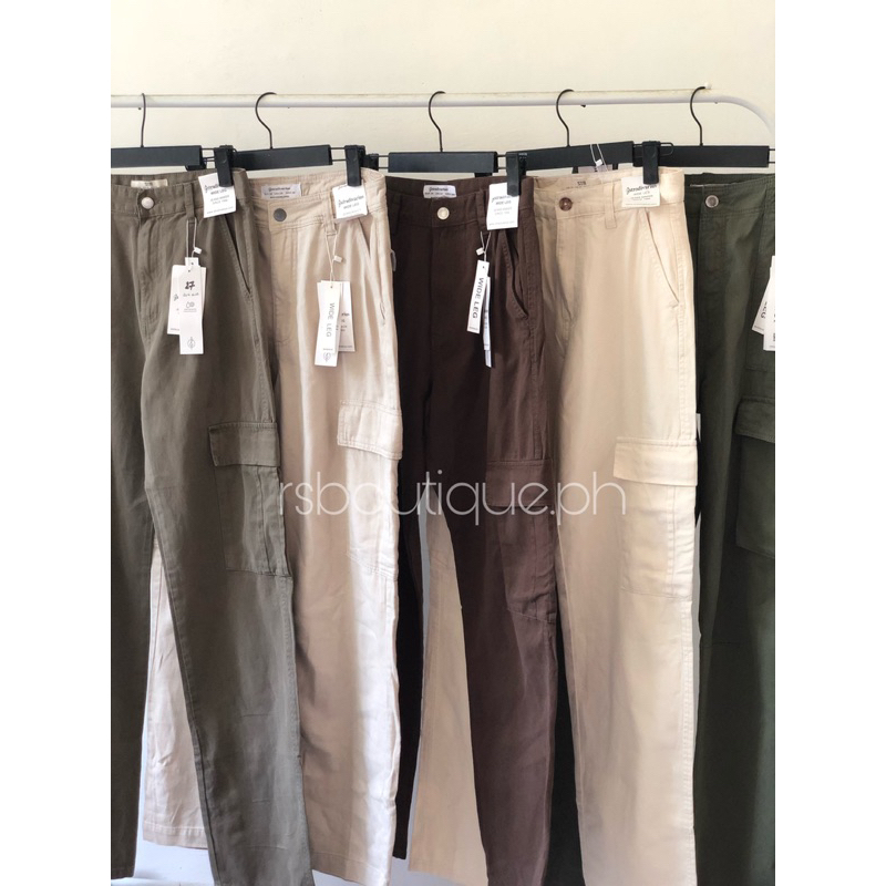 Stradivarius Cargo Wideleg Trouser Pants Shopee Philippines