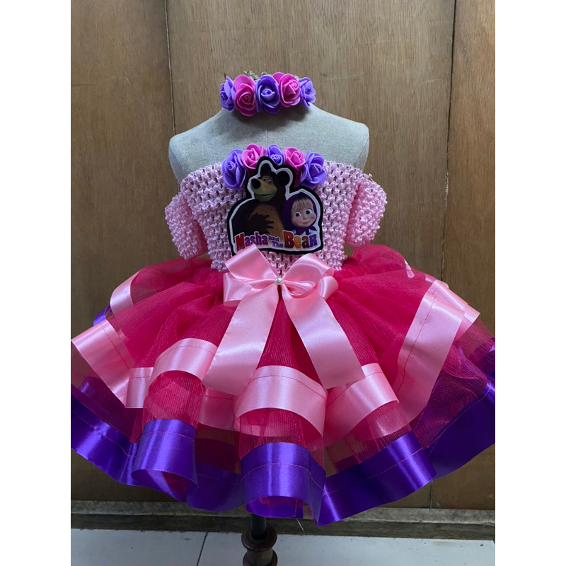 Birthday Dress Masha D Bear with Free hairdress Shopee Philippines