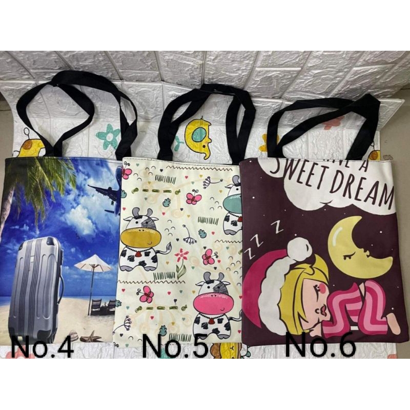 Korea New Fashion Cute Canvas Tote Bags Unisex School Bag. Shopee