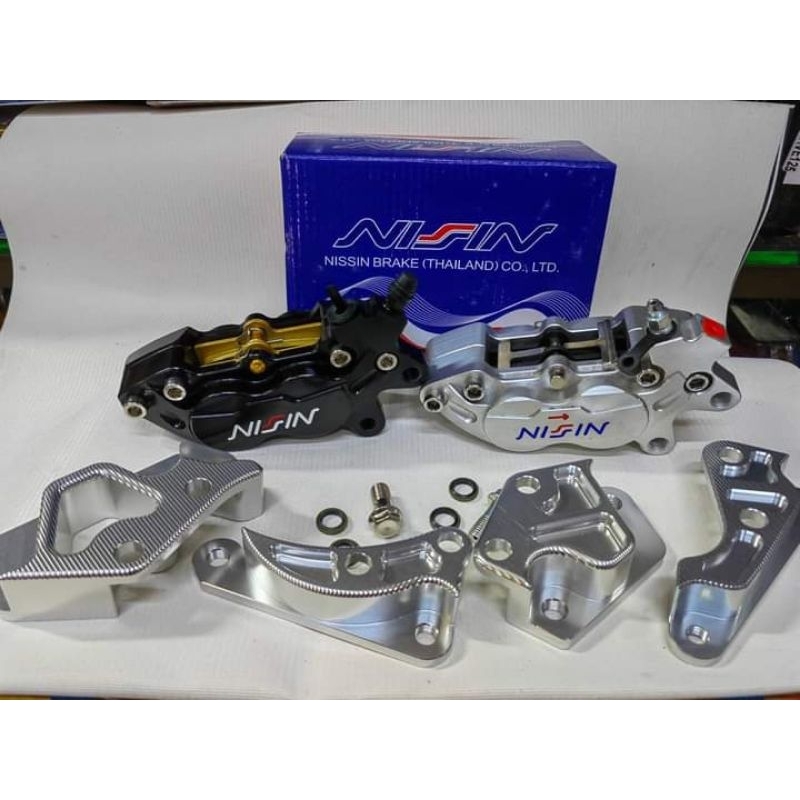 Nissin 4pot Caliper With Bracket Mio Wave Nmax Aerox Sniper150 Movistar
