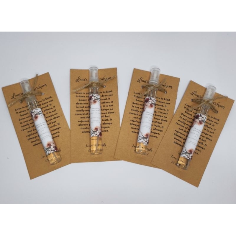 Perfume (10ml) Souvenirs for wedding, baptism, birthday FREE CUSTOMIZED