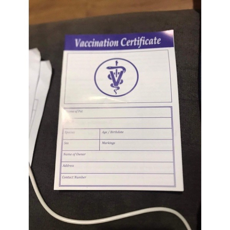 10pcs Immunization Pet Vaccination Card / Vaccination Certificate Vet ...