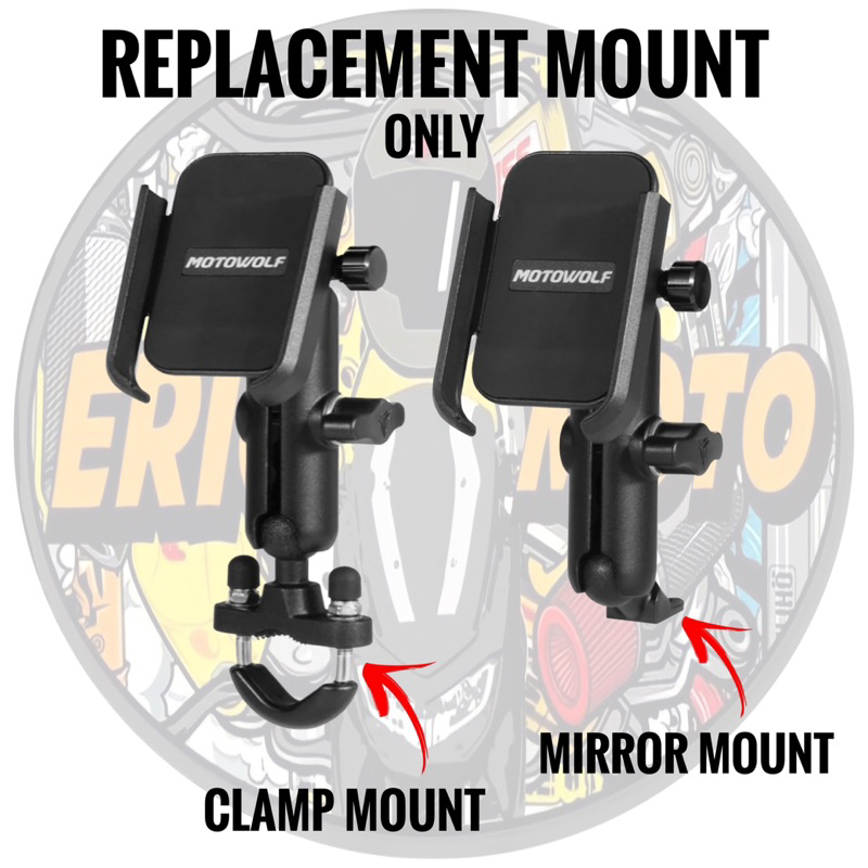 motowolf mirror type mount & clamp type mount only replacement for v3 ...