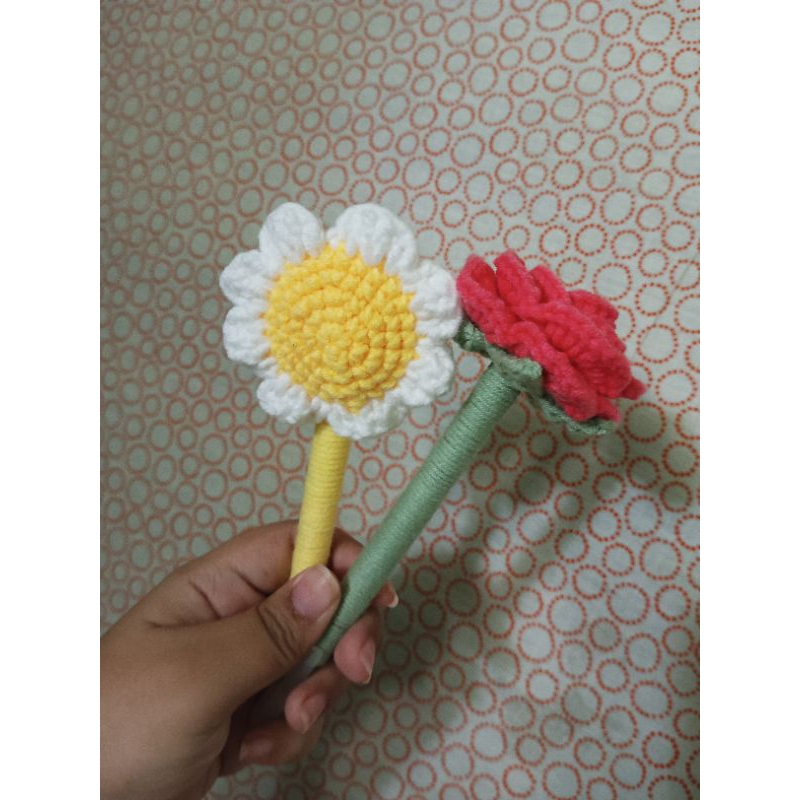 Crochet Flower Pen (black ink) Shopee Philippines