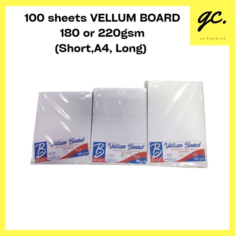 100 sheets VELLUM BOARD Specialty Paper Shopee Philippines