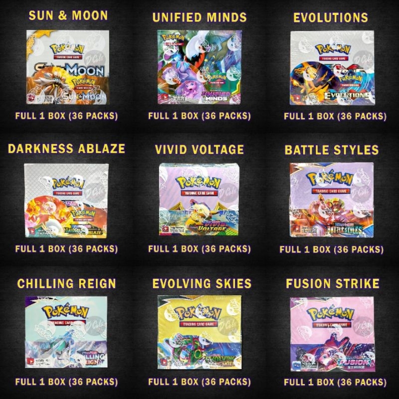 360PCS Vivid Voltage Chilling Reign Evolving Skies Fusion Strike Brilliant  Stars Pokemon Booster Box | Shopee Philippines