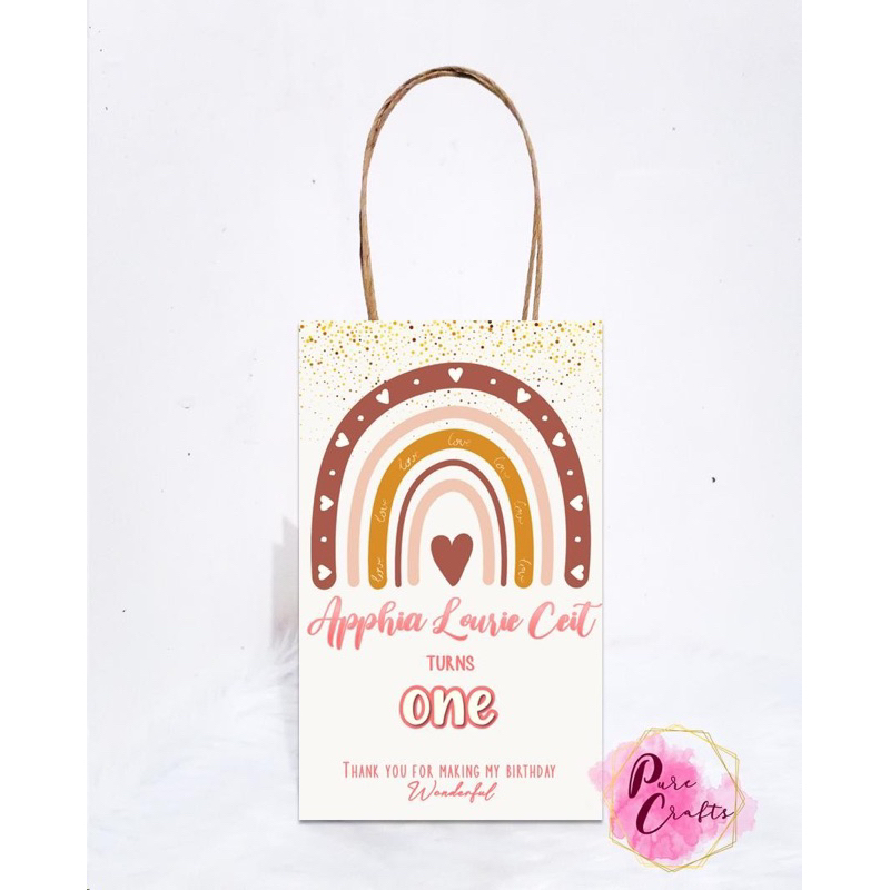 Personalized BOHO RAINBOW Loot Bags/ Paperbag for Parties Shopee Philippines