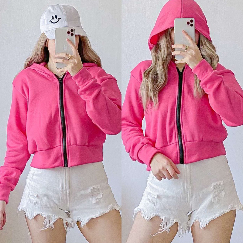 Crop top cheap hoodie shopee