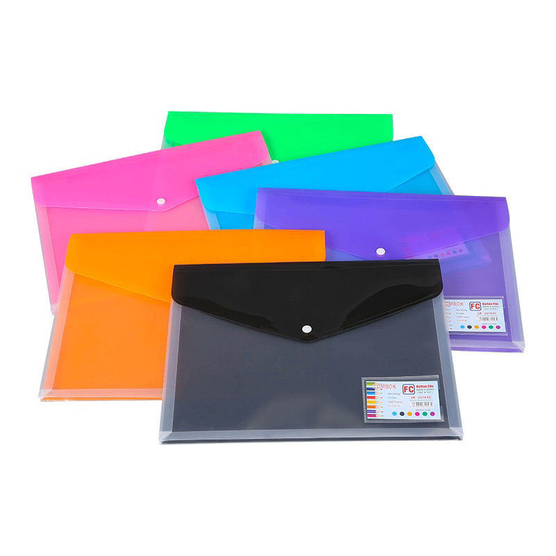 Document File Long color Plastic Envelope with Snap Button Closure ...