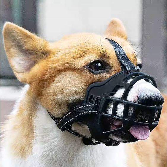 Dog Muzzle Anti Bite Puppy Mask Anti Bark Soft Glue Adjustable Mouth Cover  Pet Dog Training Supplies