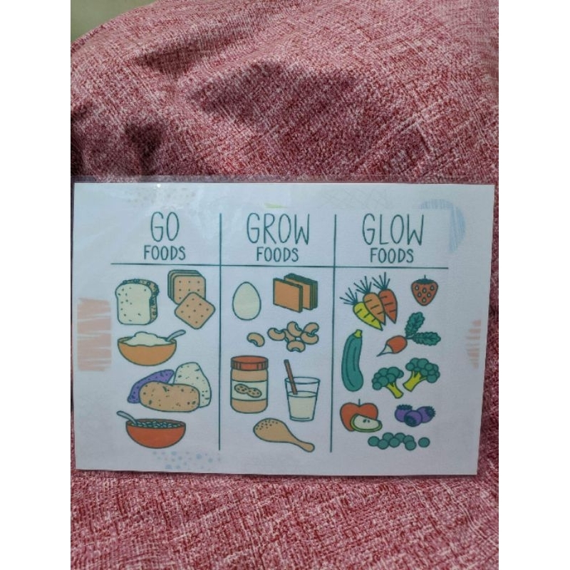 Laminated Learning Wall Chart - Go, Grow, Glow Foods | Shopee Philippines