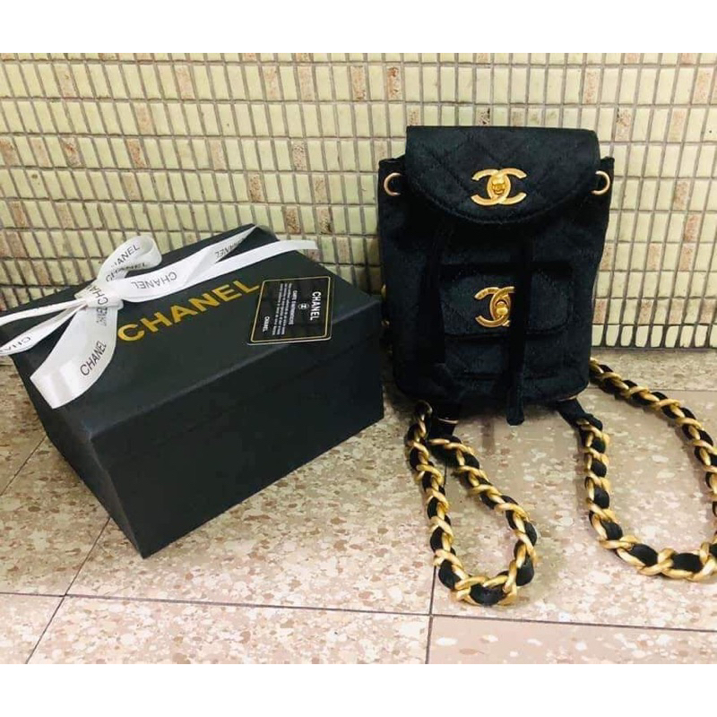 Chanel VIP GIFT ITEMS Mini Velvet Backpack Shopee Philippines