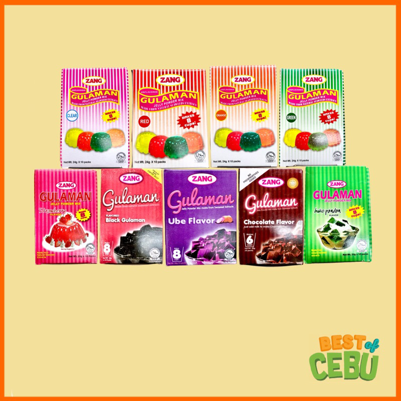 Zang Gulaman Jelly Powder Mix 1box 10pcs of 24g Best of Cebu | Shopee ...