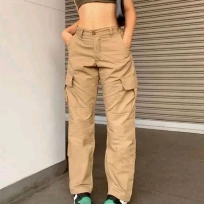 Baggy Pants Cargo Six Pocket Wide Leeg Women Pants