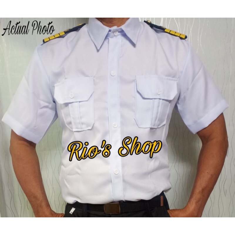 POLO UNIFORM FOR SEAMAN ADULT FABRIC GABARDINE BLUISH WHITE Shopee