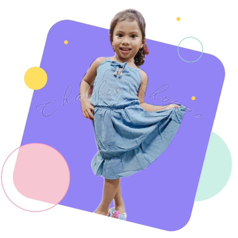 CHALLIS HALTER DRESS For Kids 2 4 5 8 y o Shopee Philippines