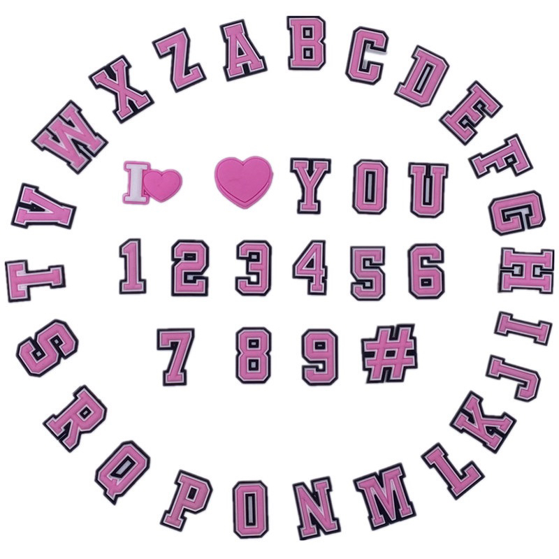 Crocs Pink Letter Jibbitz Pins for shoes bags High quality A-Z（1PCS ...