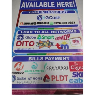 e-Business Tarpaulin (All-In-One) (GCash | Load To All Network | Bills ...
