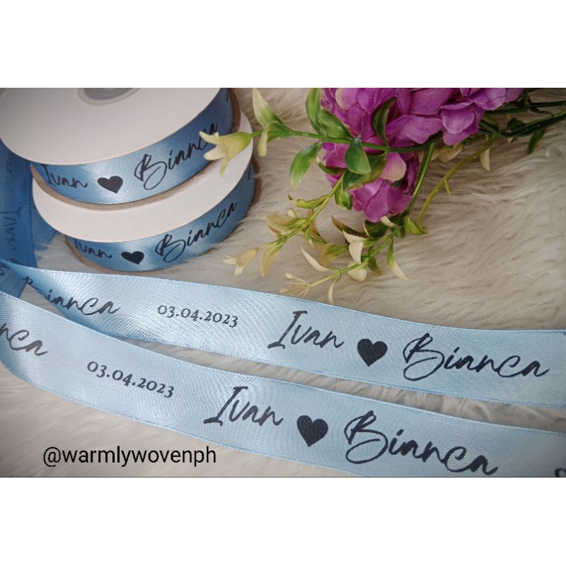 DUSTY BLUE RIBBON (CUSTOMIZED RIBBON) | Shopee Philippines