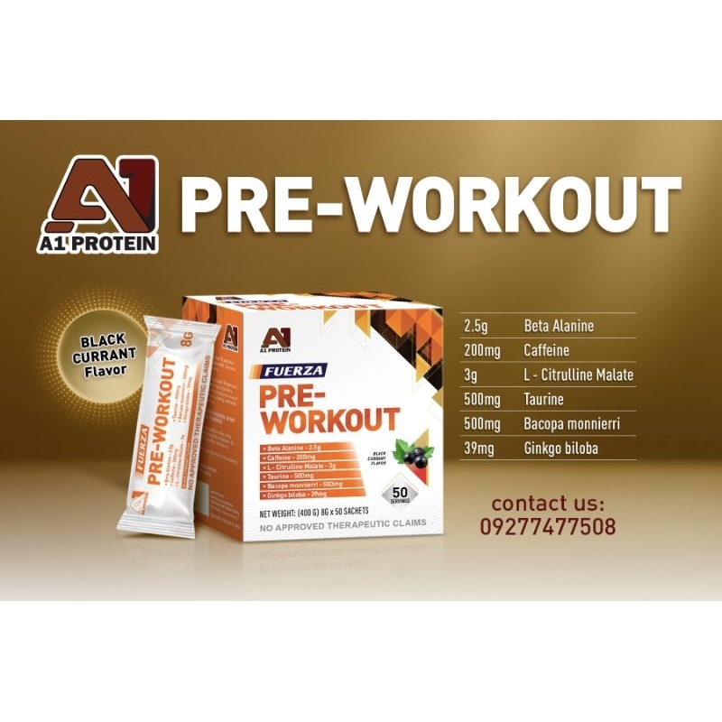 A1 Protein Fuerza Pre Workout Drink 50servings Shopee Philippines