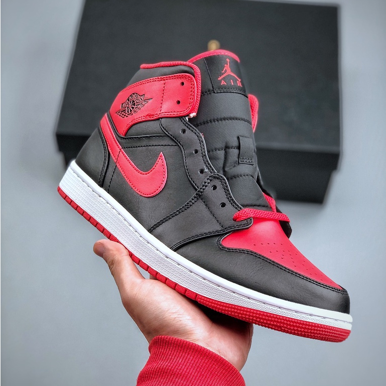 Nike Air Jordan 1 Mid High cut Basketball Shoes Casual Sneakers For Men&Women Red/Black Shopee