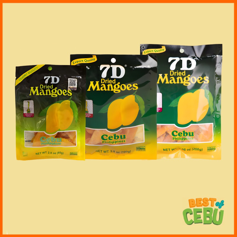 7D Dried Mango 80g, 100g & 200g Best of Cebu Pasalubong Delicacies Shopee Philippines