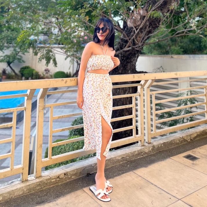 WOMENS BEACH SUMMER DRESS BEACH WEAR BEACH COORDS SUMMER OUTFIT  BOHEMIAN SKIRT AND TOP