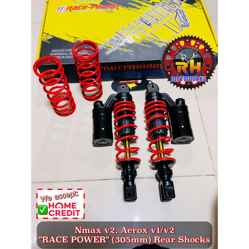 Nmax v2, Aerox v1/v2 Race Power (305mm) Rear Dual Shocks Premium with ...