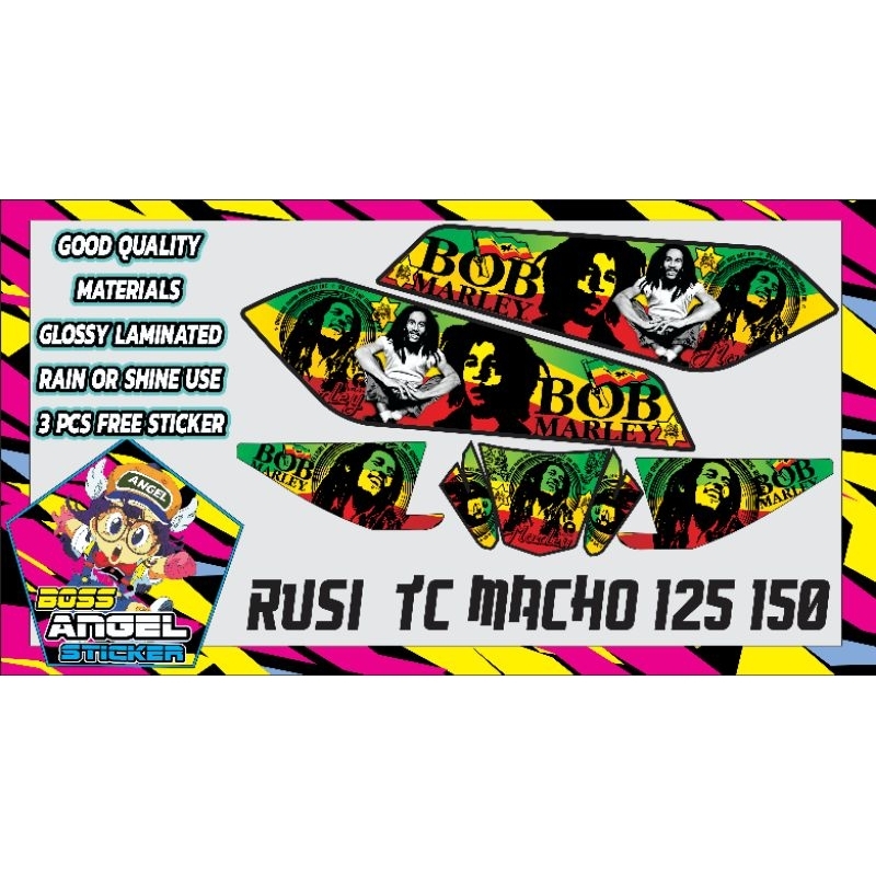 Rusi Tc Macho 125 150 Bob Marley Decals Shopee Philippines