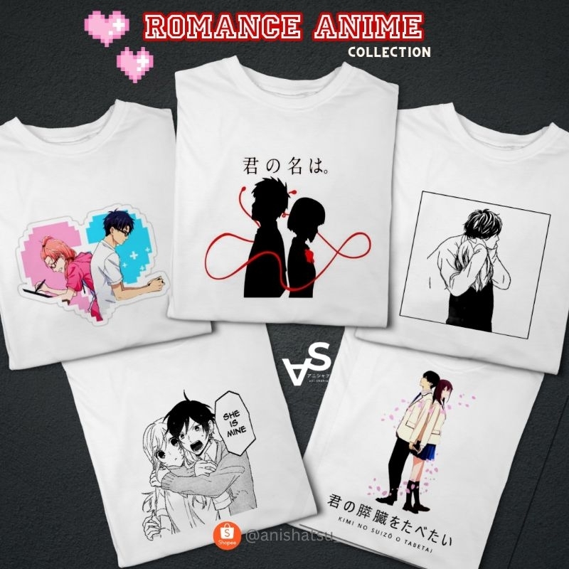 Romance Shoujo Anime T Shirt Your Name Wotakoi Horimiya Blue Spring