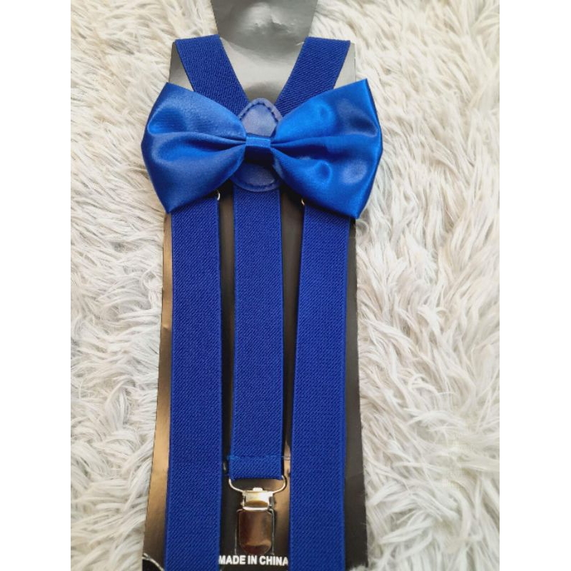 ROYAL BLUE suspender and Bowtie set/kids or adult