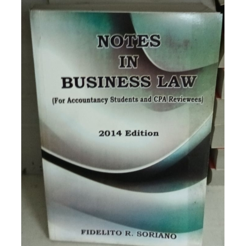 NOTES IN BUSINESS LAW 2014 EDITION BY. SORIANO old STOCK | Shopee ...